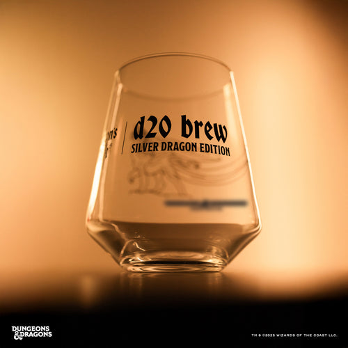 Dragon's Milk x Dungeons & Dragons d20 brew snifter