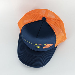 Tangerine Space Machine Trucker Hat