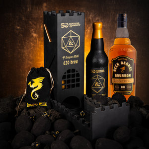 Dungeons & Dragons x Dragon's Milk D20 Dice Tower Set + Beer Barrel Bourbon Bundle